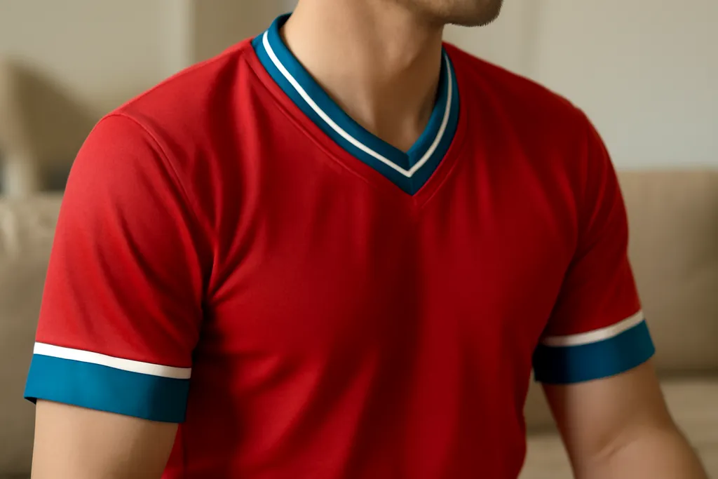 A second, contextual photo supporting the guide on baseball jersey piping trim
