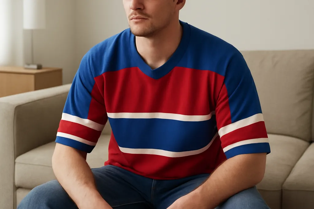 Editorial photo illustrating hockey jersey fabric technology