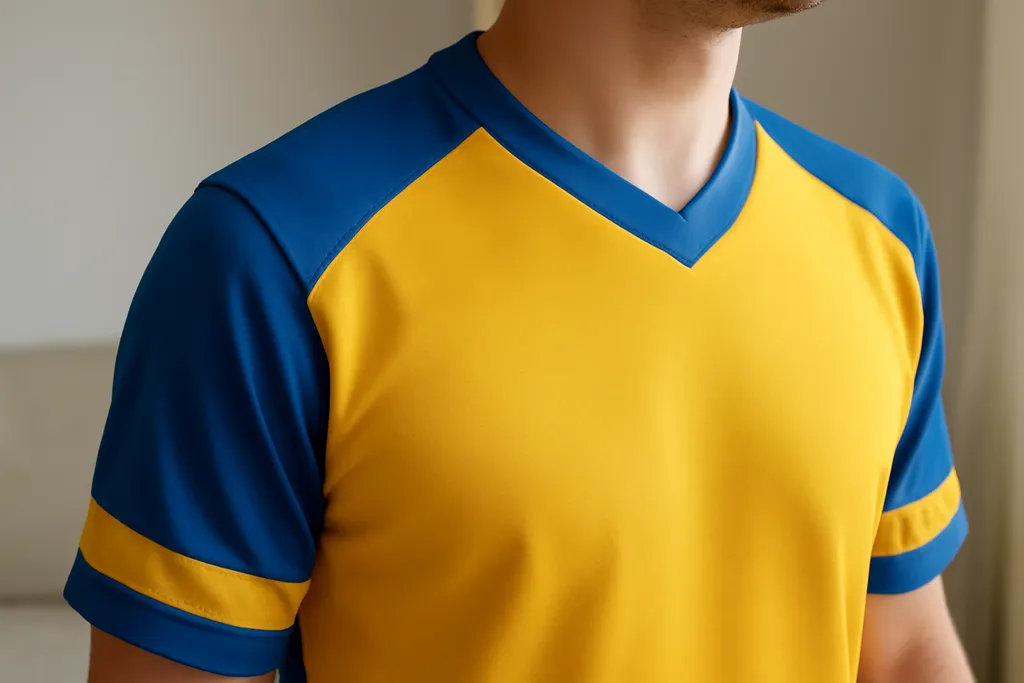 A second, contextual photo supporting the guide on hockey jersey lacing collar