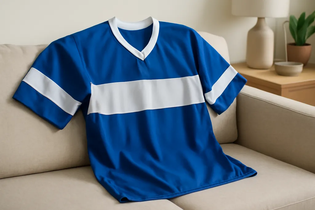 Editorial photo illustrating soccer jersey sizing vs other sports